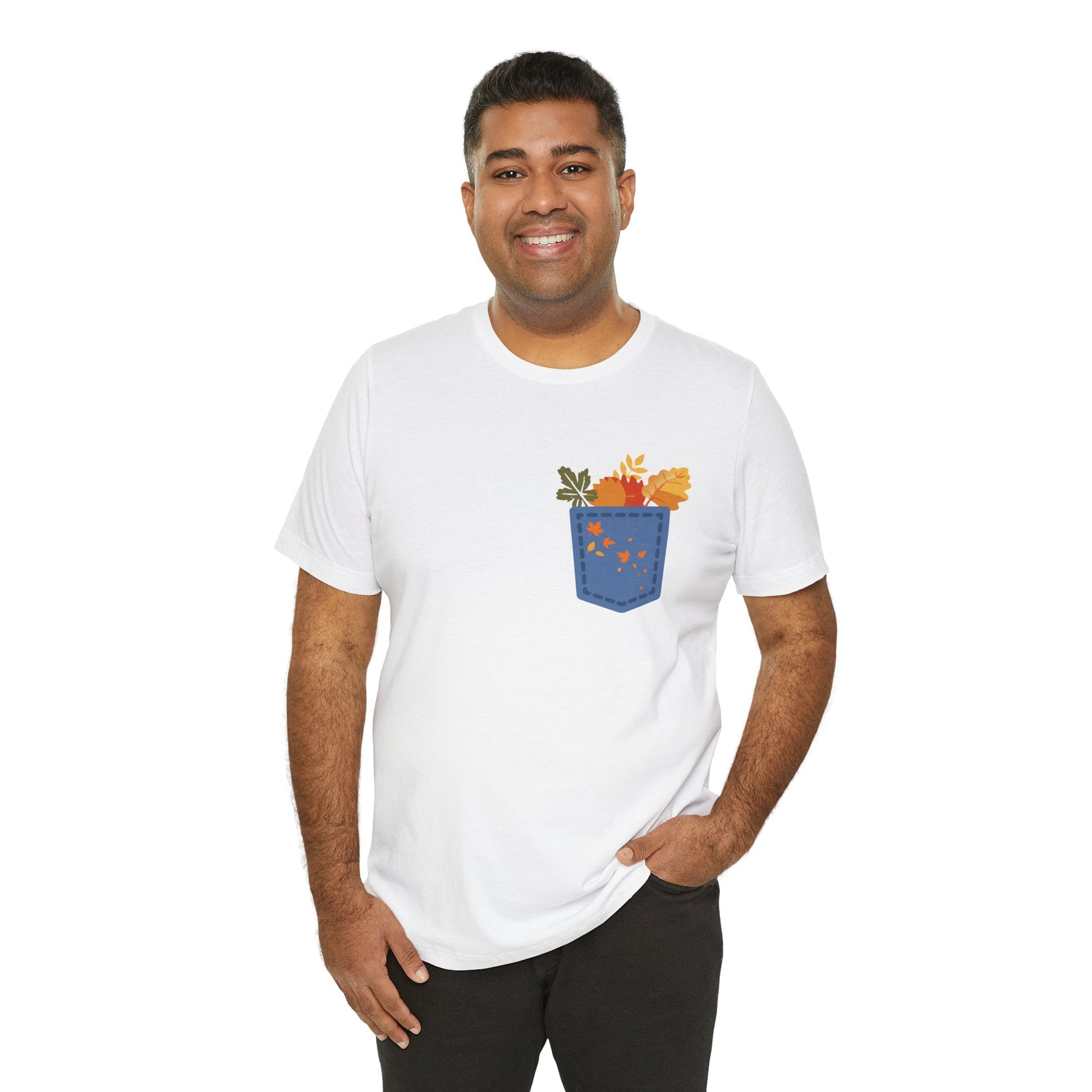 Pocket Boho Tee - Funny Botanic Autumn Design Printify