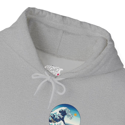 Ocean Wave Graphic Hoodie, Cozy Unisex Sweatshirt, Nature Lover Gift, Beach Vibes Apparel, Art-Inspired Clothing Printify