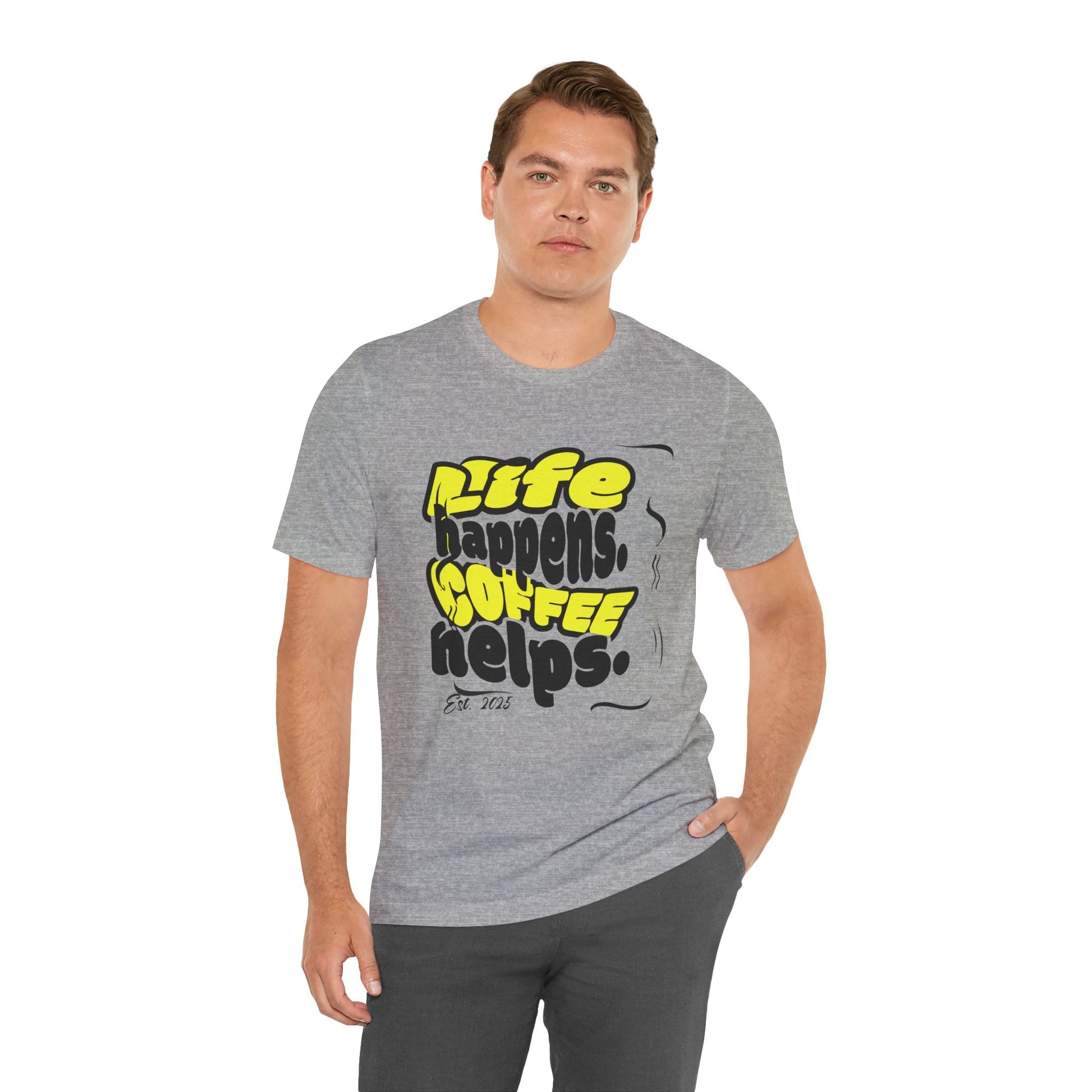 Coffee Lover T-Shirt - Life happens Coffee helps Boho Wear