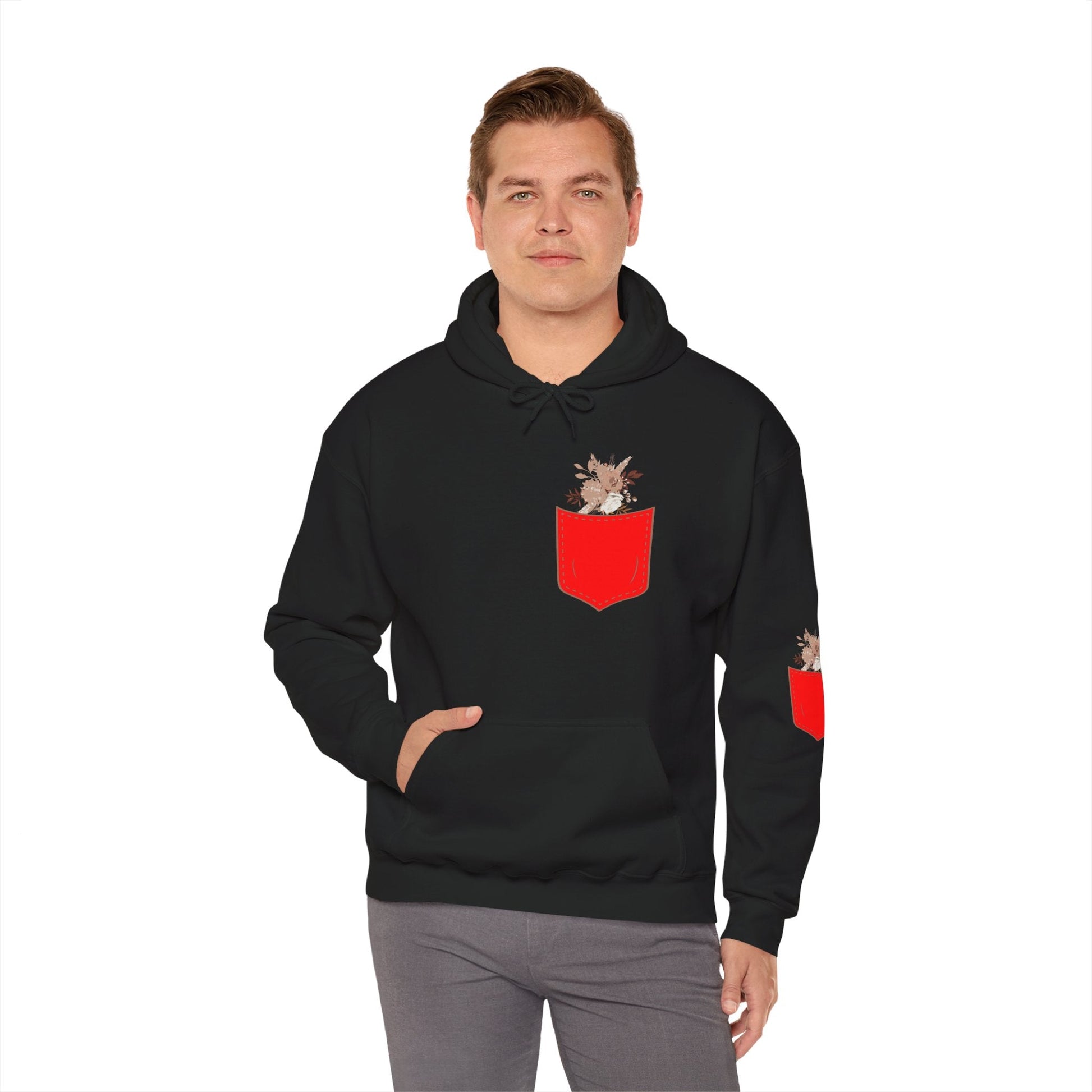 Funny Botanic Autumn Unisex Hoodie Sweatshirt with Pocket Flowers Printify