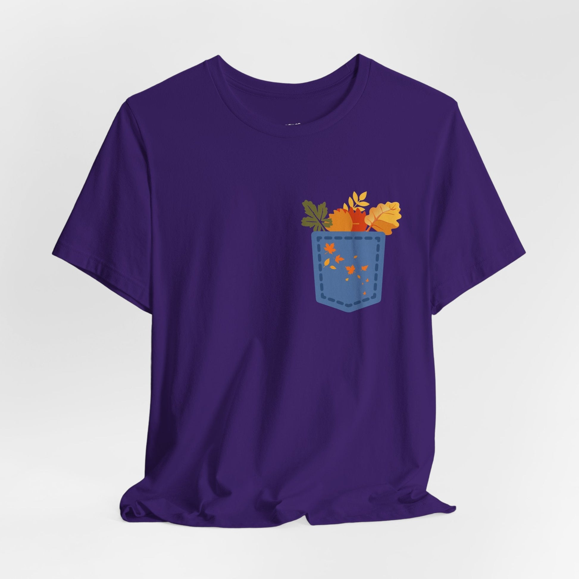 Pocket Boho Tee - Funny Botanic Autumn Design Boho Wear