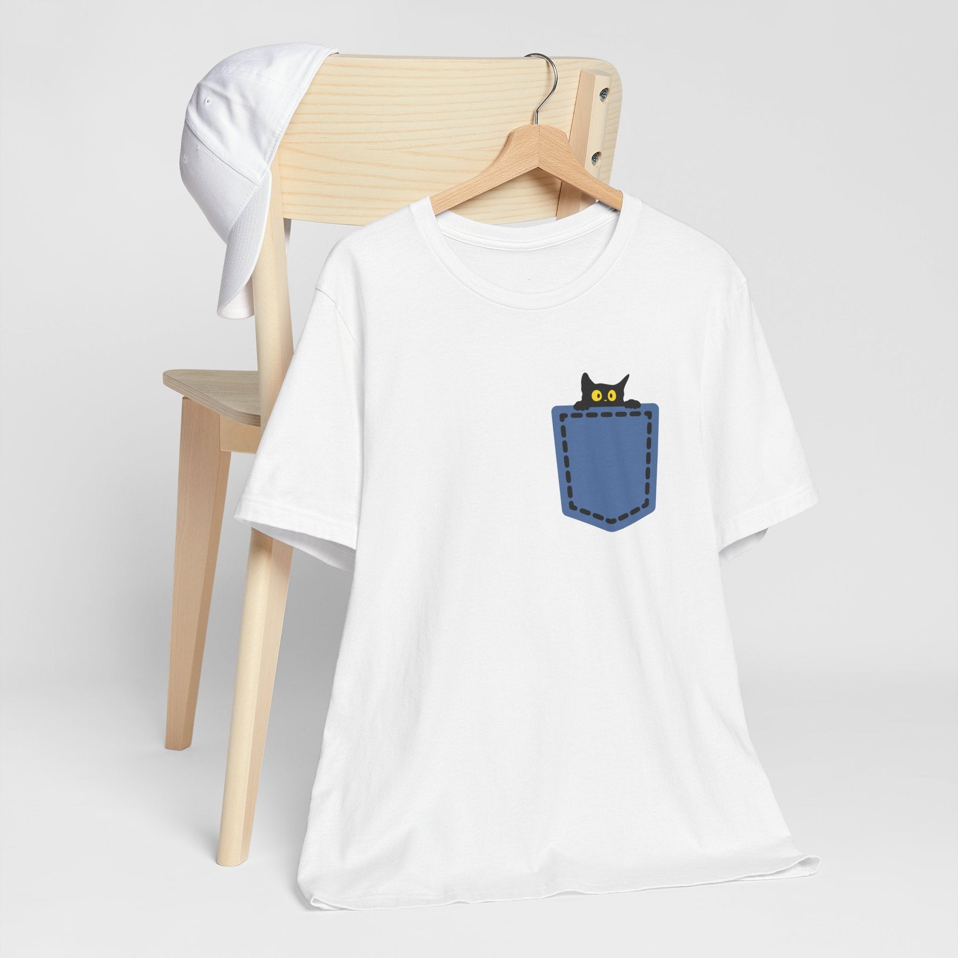 Cat Pocket Tee Printify