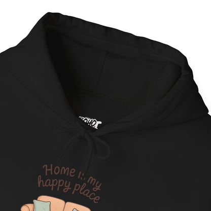 Hooded Sweatshirt - 'Home Is My Happy Place' Design Boho Wear