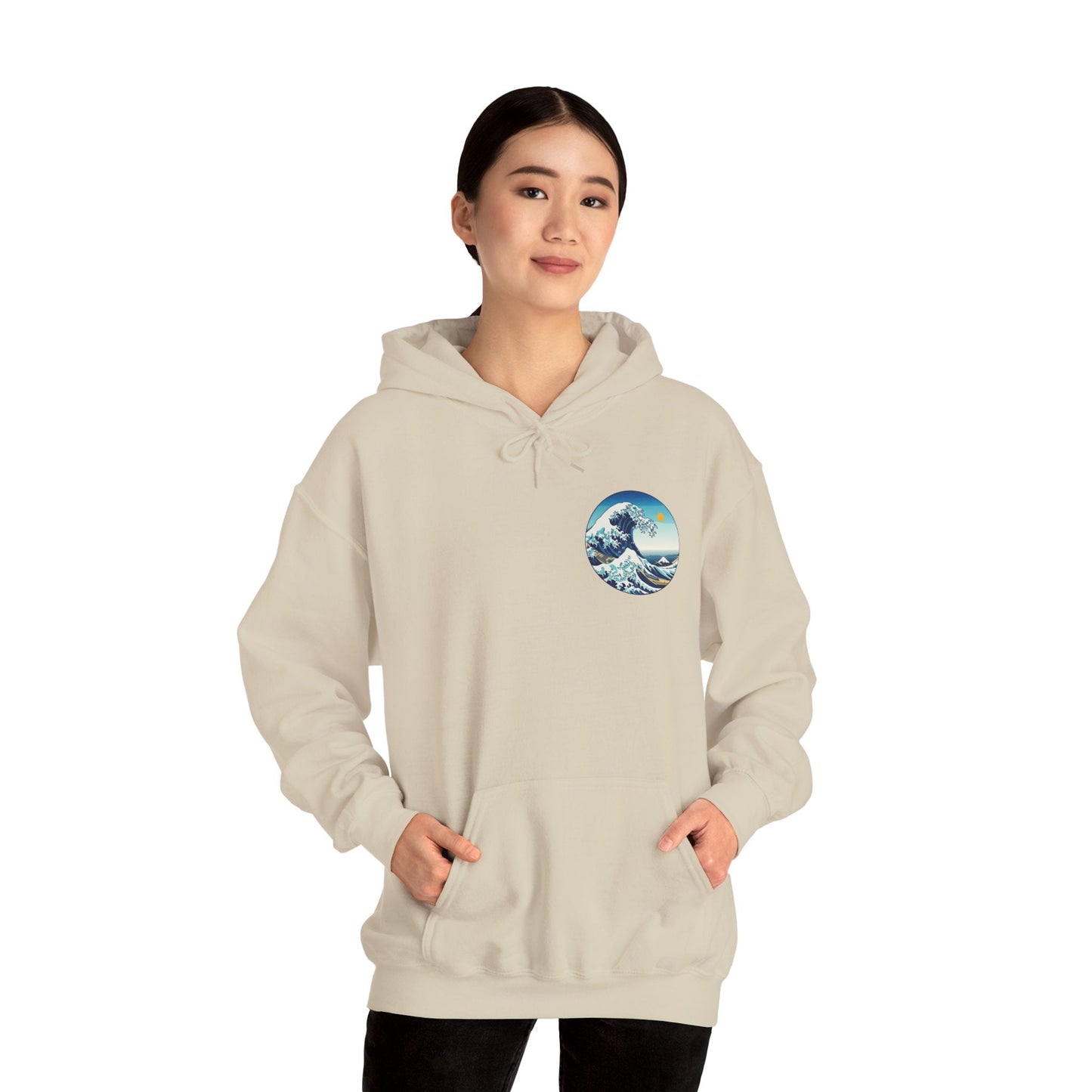 Ocean Wave Graphic Hoodie, Cozy Unisex Sweatshirt, Nature Lover Gift, Beach Vibes Apparel, Art-Inspired Clothing Printify