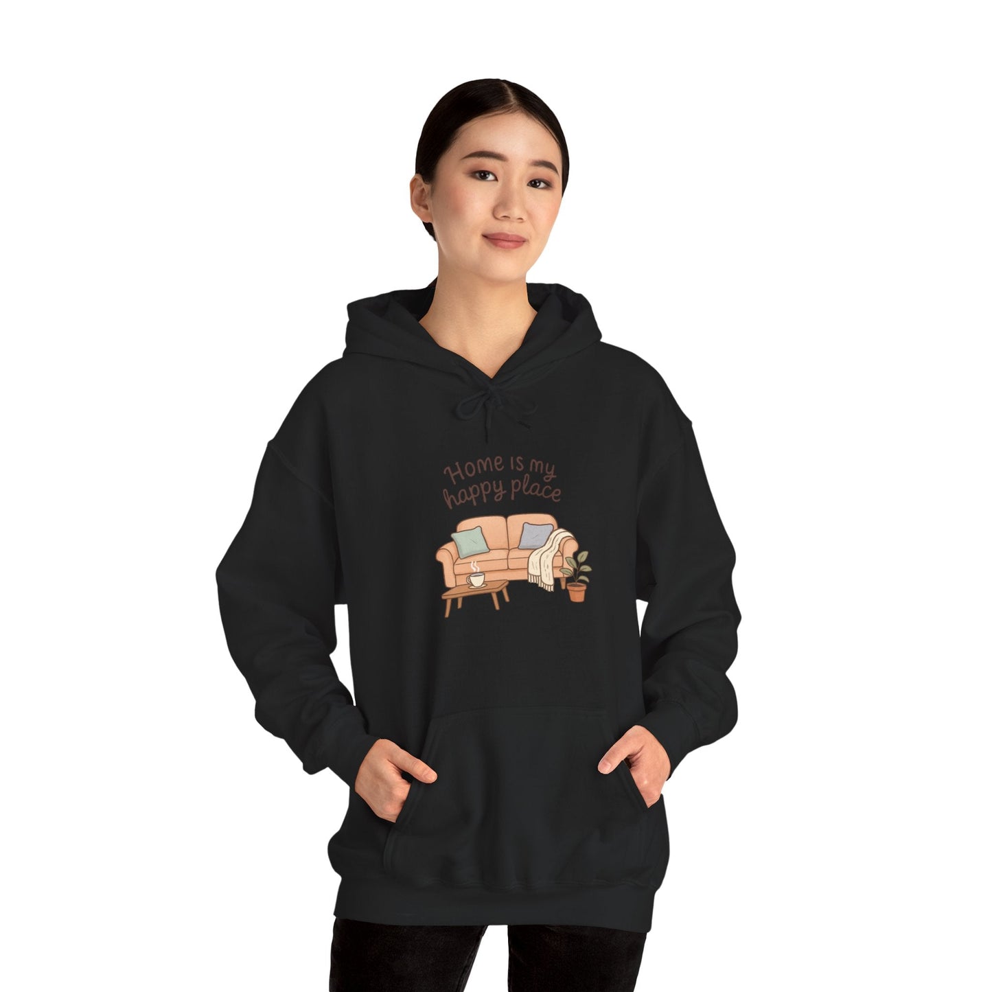 Hooded Sweatshirt - 'Home Is My Happy Place' Design Boho Wear