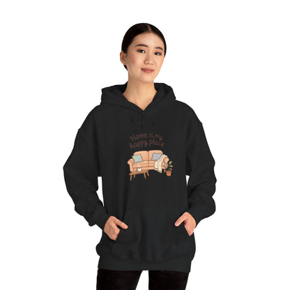 Hooded Sweatshirt - 'Home Is My Happy Place' Design Boho Wear