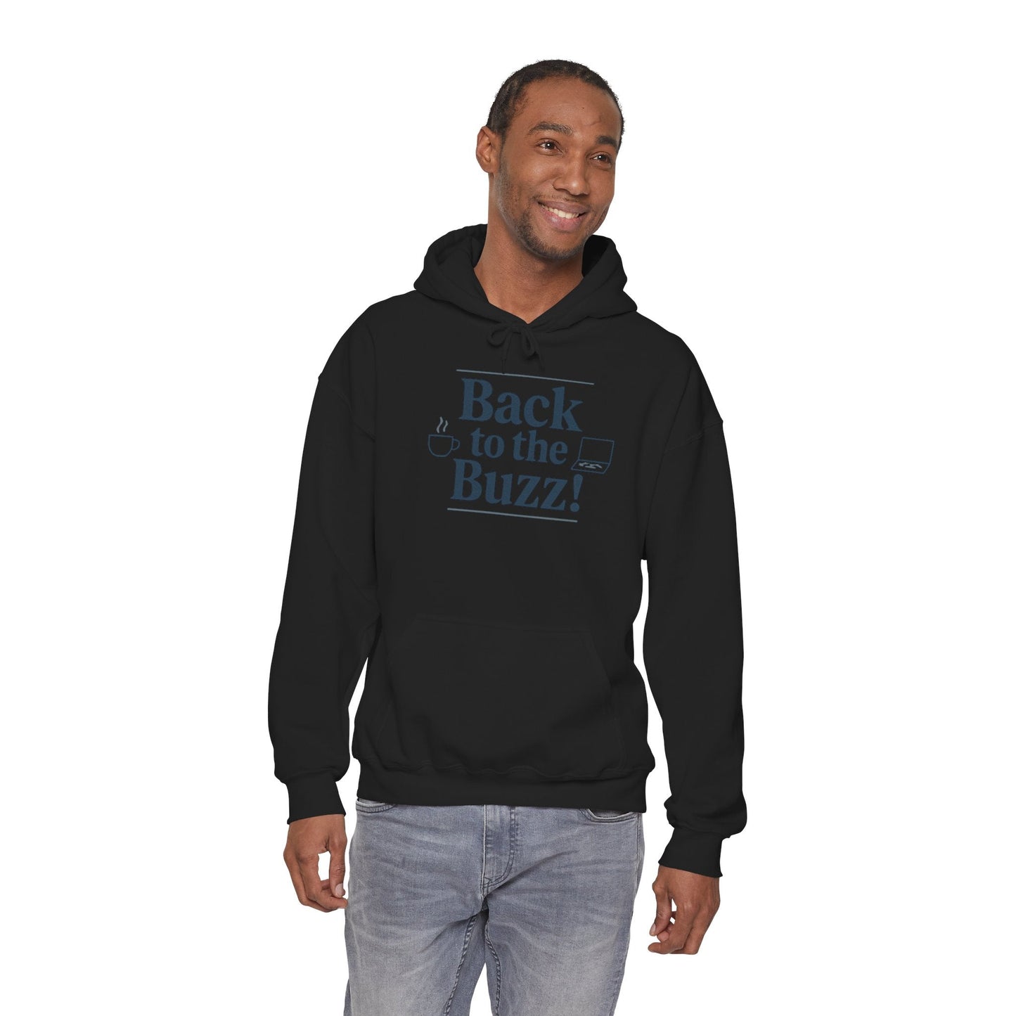 Hooded Sweatshirt - 'back to the buzz' Design Printify