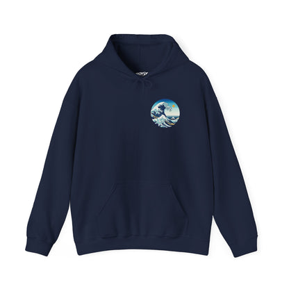 Ocean Wave Graphic Hoodie, Cozy Unisex Sweatshirt, Nature Lover Gift, Beach Vibes Apparel, Art-Inspired Clothing Printify