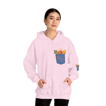 Floral Pocket Hoodie - Cozy Unisex Sweatshirt for Gardening Lovers Boho Wear