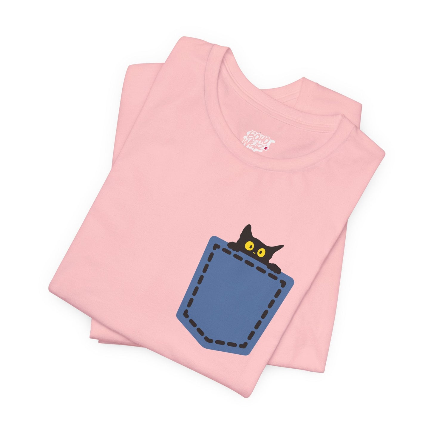 Cat Pocket Tee Boho Wear
