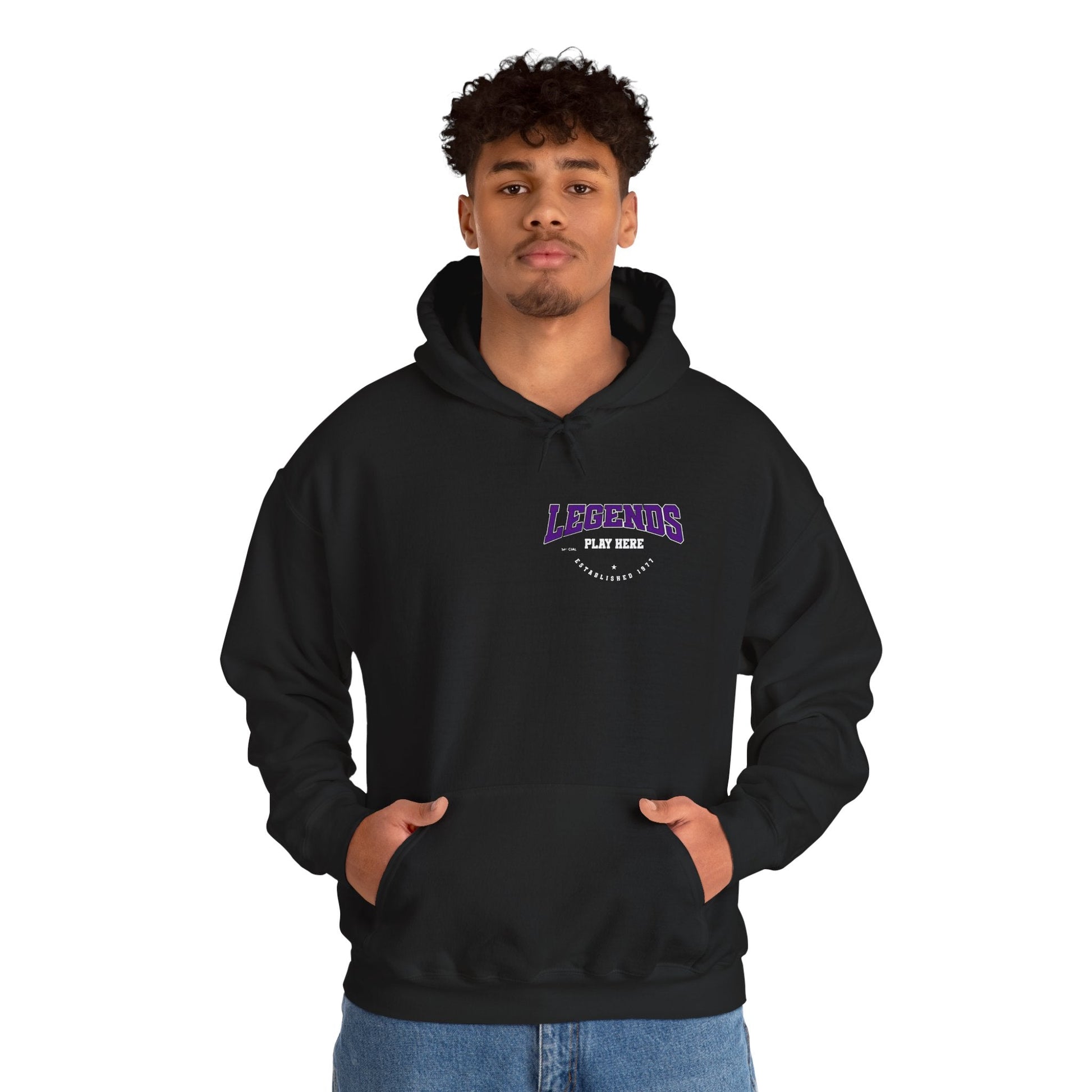 Legends Play Here Hoodie | Unisex Heavy Blend™ Sweatshirt for Gamers, Casual Wear, Friends Gatherings, Cozy Gift Ideas, Unique Style Boho Wear