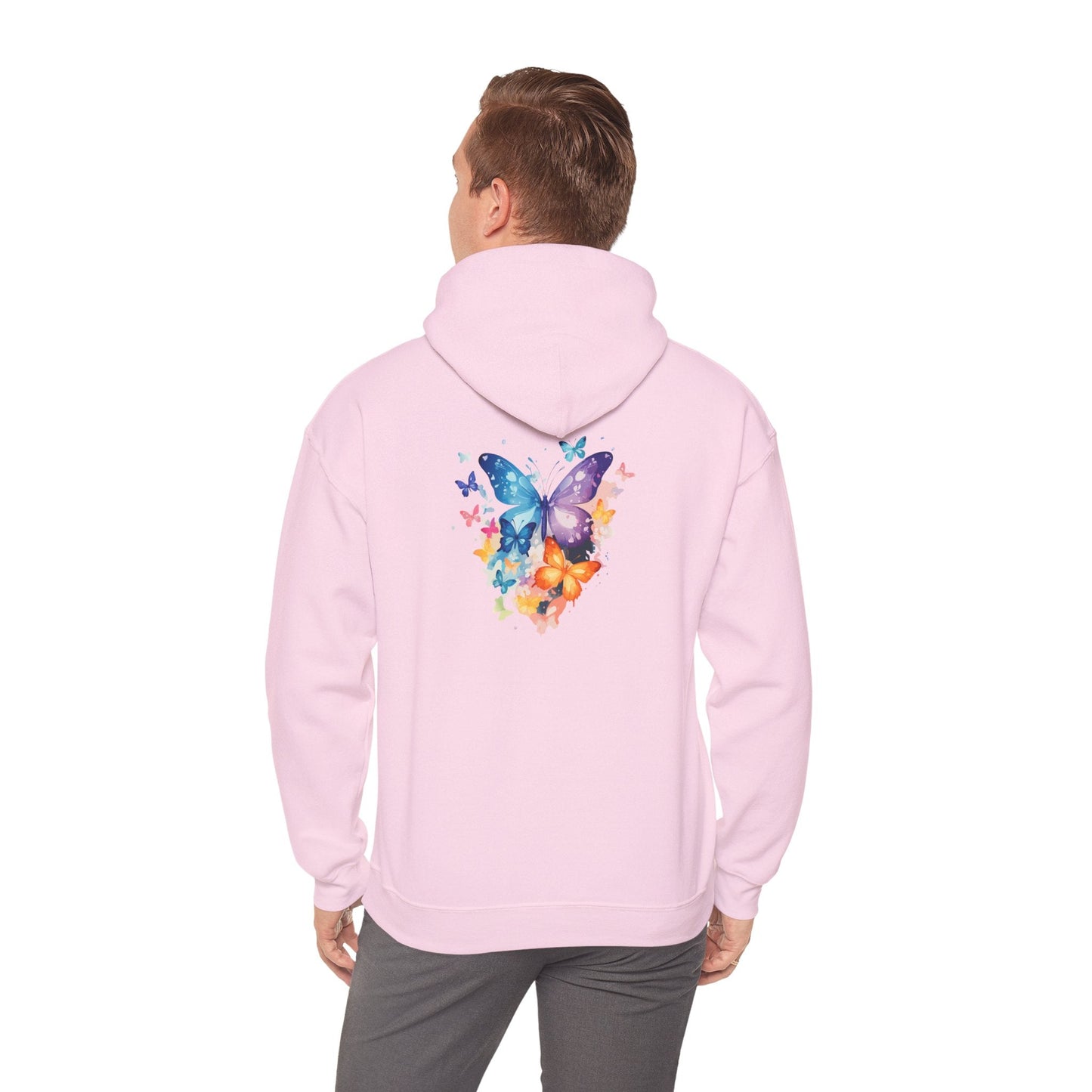 Colorful Butterfly Hoodie - Artistic Unisex Sweatshirt for Spring Adventures Printify
