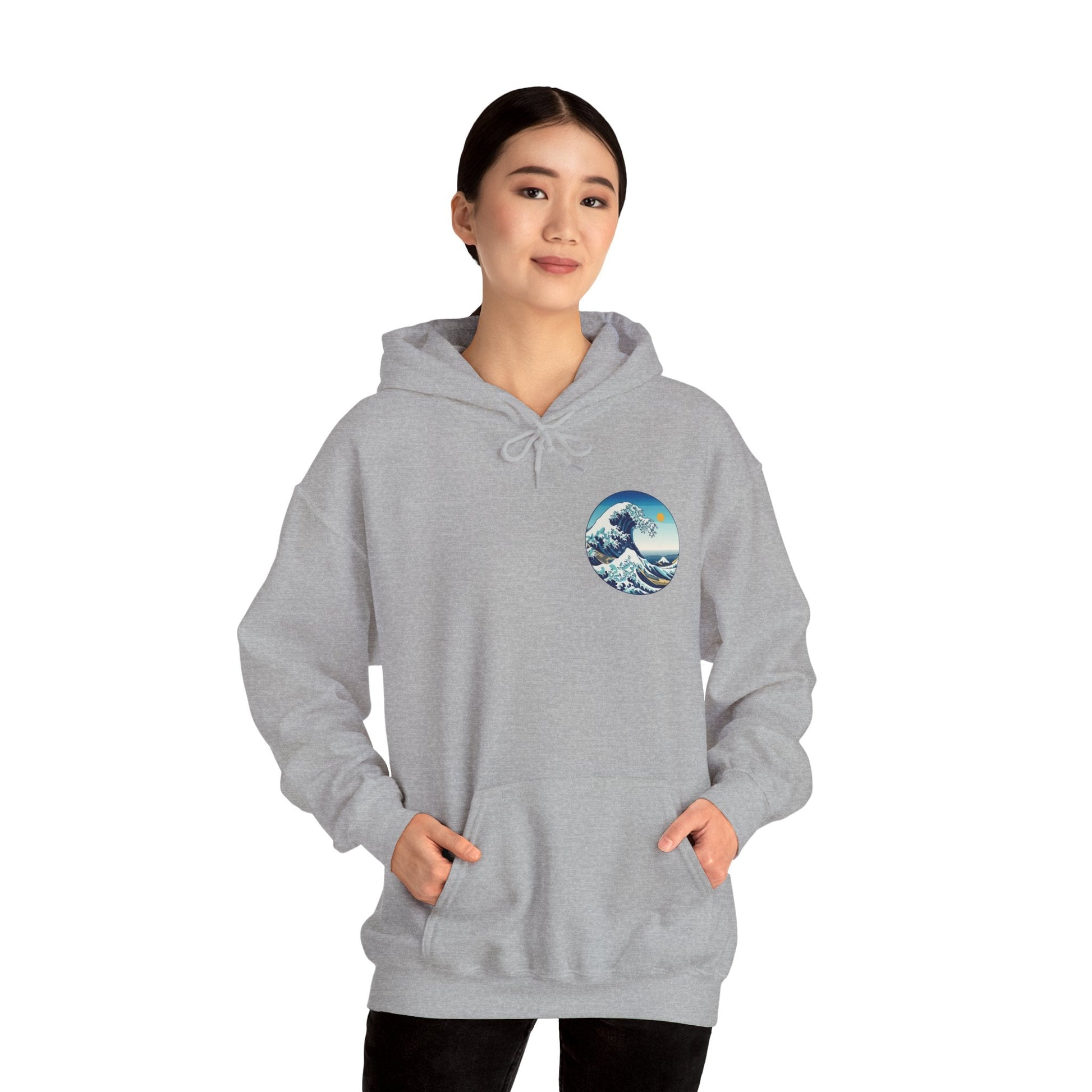 Ocean Wave Graphic Hoodie, Cozy Unisex Sweatshirt, Nature Lover Gift, Beach Vibes Apparel, Art-Inspired Clothing Boho Wear
