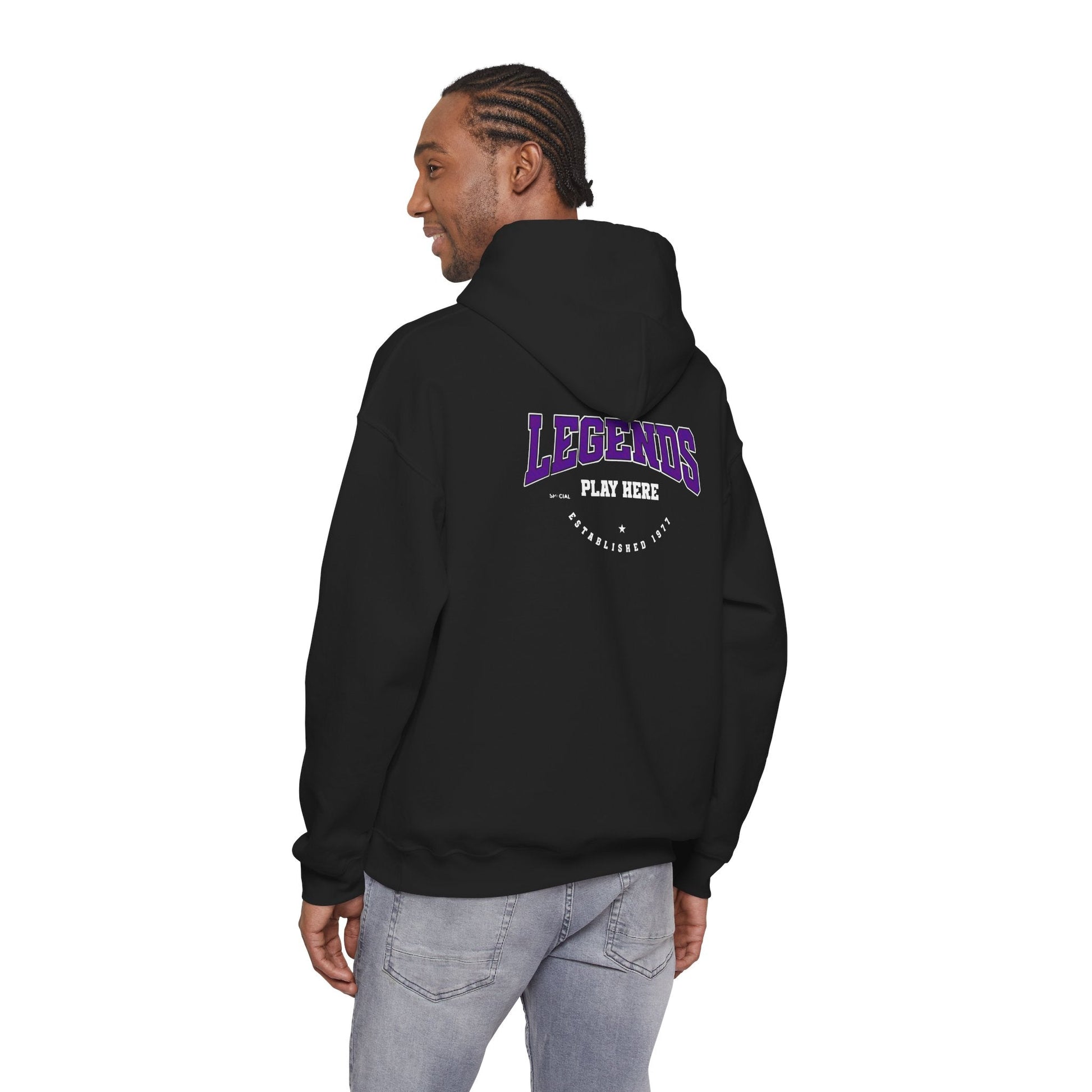 Legends Play Here Hoodie | Unisex Heavy Blend™ Sweatshirt for Gamers, Casual Wear, Friends Gatherings, Cozy Gift Ideas, Unique Style Boho Wear