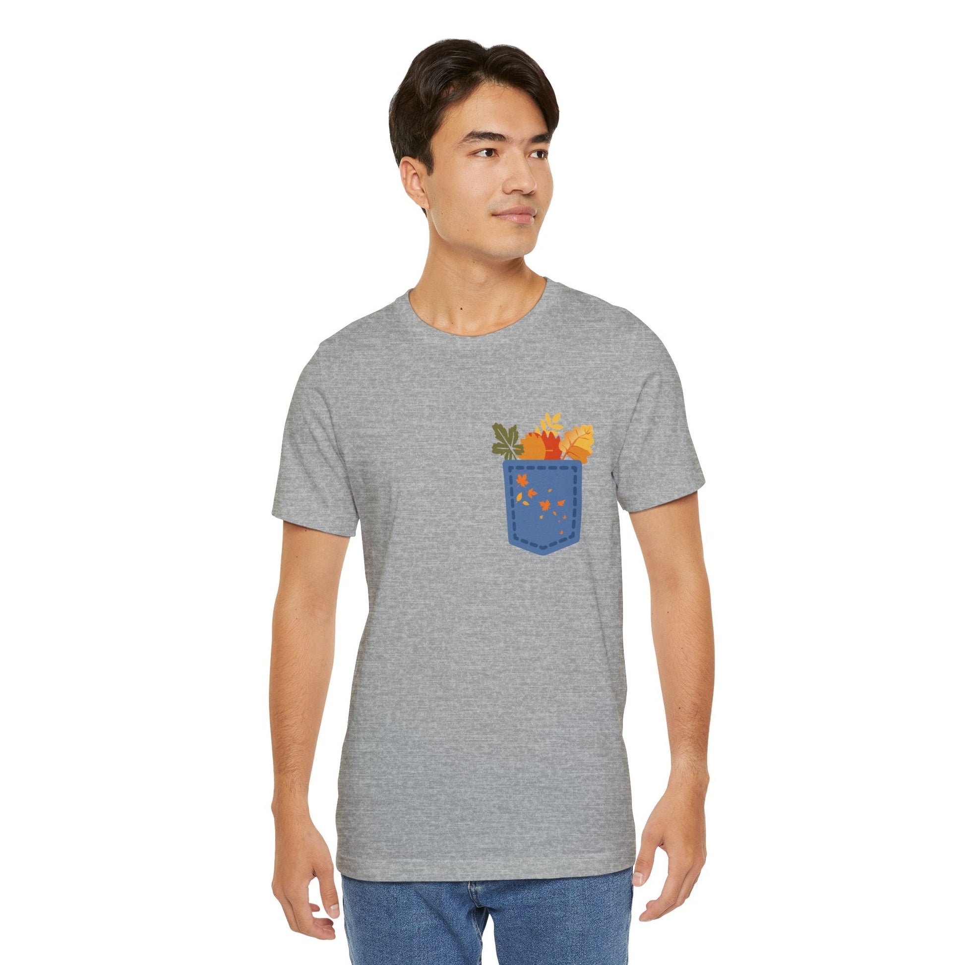 Pocket Boho Tee - Funny Botanic Autumn Design Printify