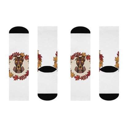 Autumn Dog Lover Crew Socks Printify