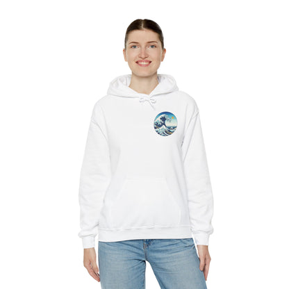 Ocean Wave Graphic Hoodie, Cozy Unisex Sweatshirt, Nature Lover Gift, Beach Vibes Apparel, Art-Inspired Clothing Printify