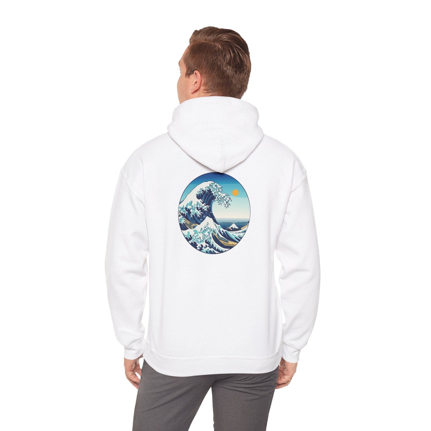 Ocean Wave Graphic Hoodie, Cozy Unisex Sweatshirt, Nature Lover Gift, Beach Vibes Apparel, Art-Inspired Clothing Printify
