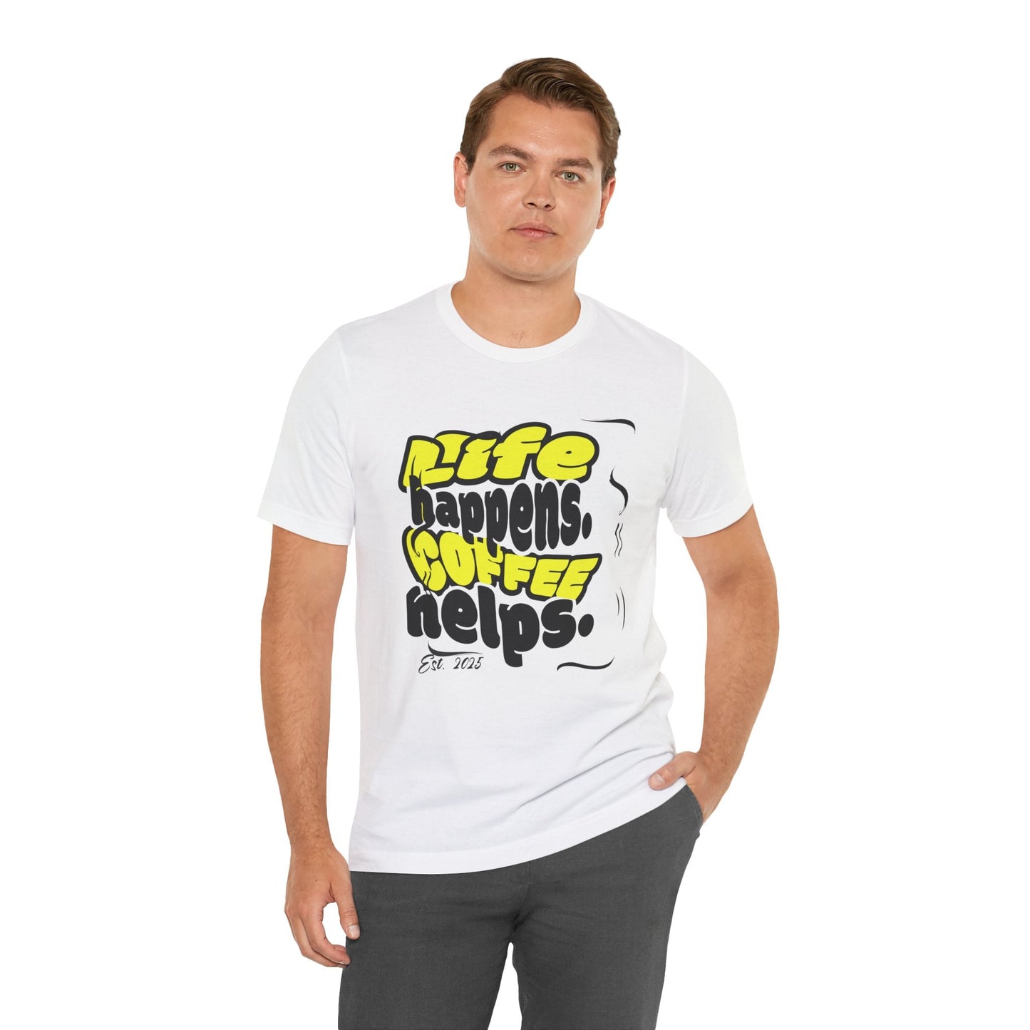 Coffee Lover T-Shirt - Life happens Coffee helps Boho Wear