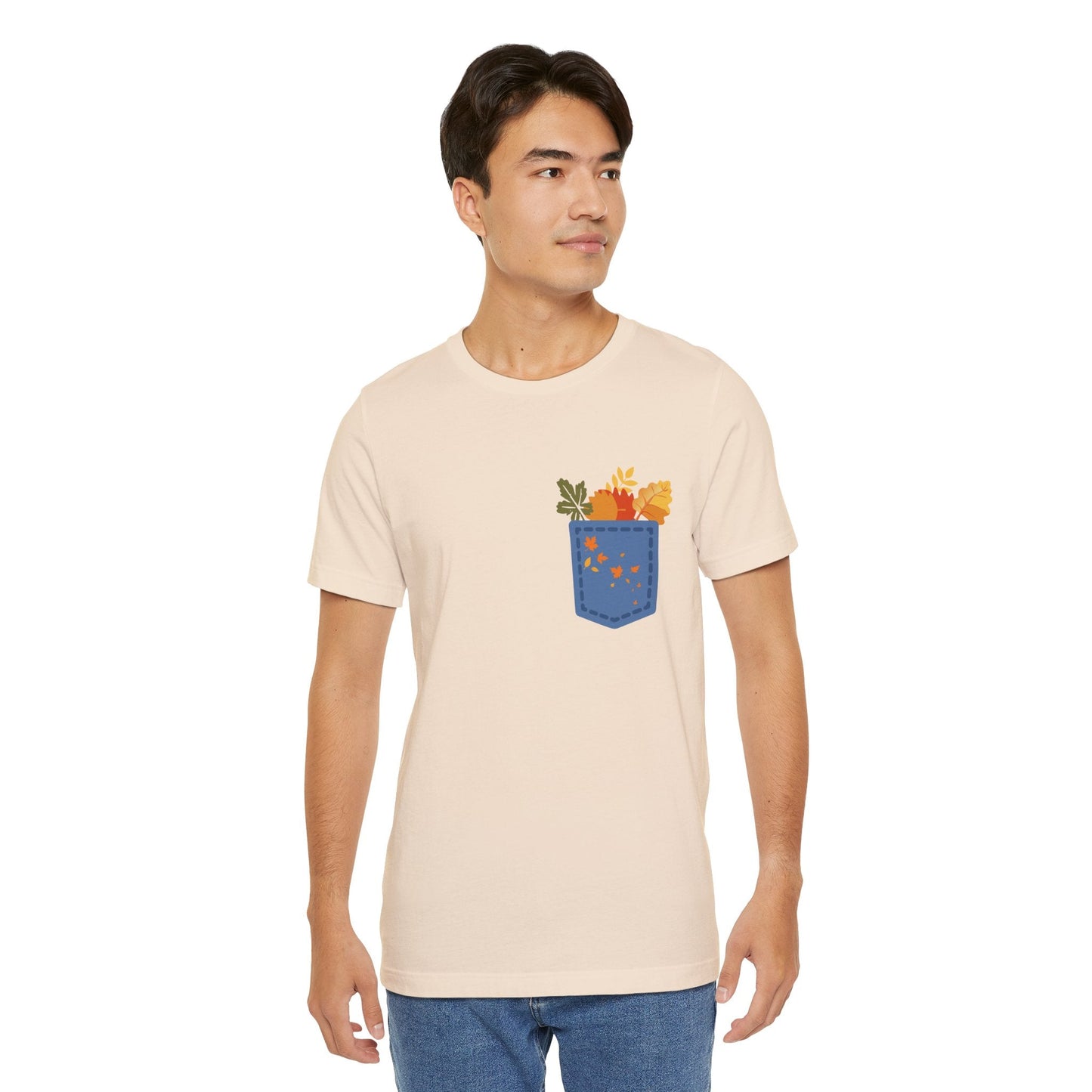 Pocket Boho Tee - Funny Botanic Autumn Design Printify