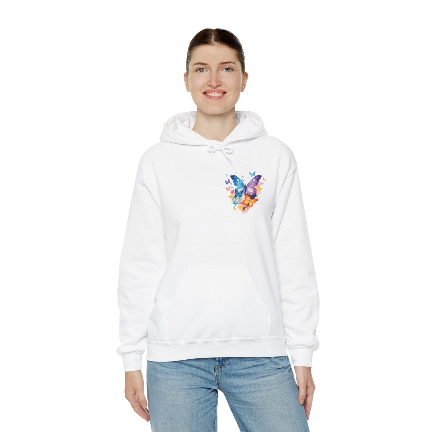 Colorful Butterfly Hoodie - Artistic Unisex Sweatshirt for Spring Adventures Printify