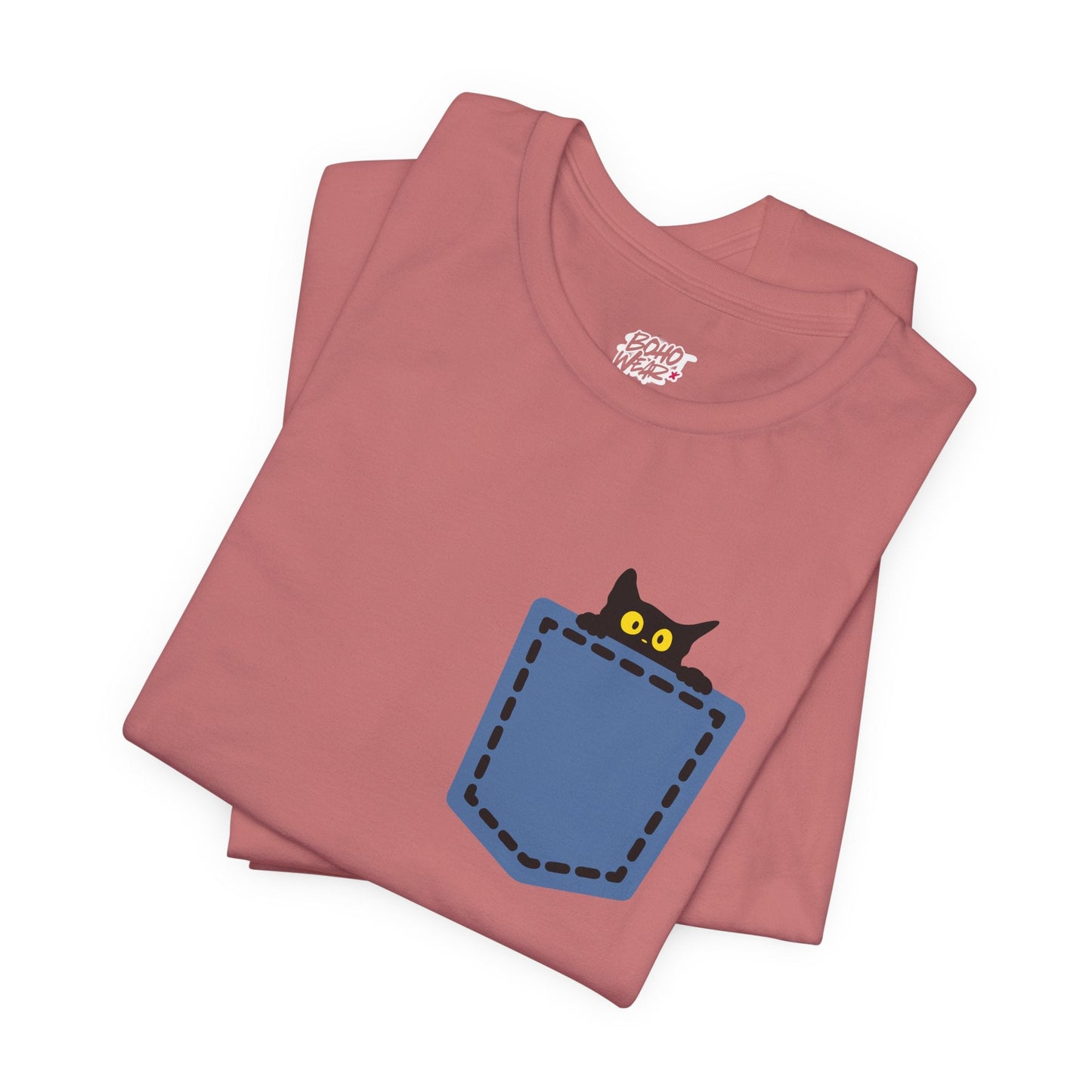 Cat Pocket Tee Printify