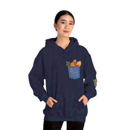 Floral Pocket Hoodie - Cozy Unisex Sweatshirt for Gardening Lovers Boho Wear
