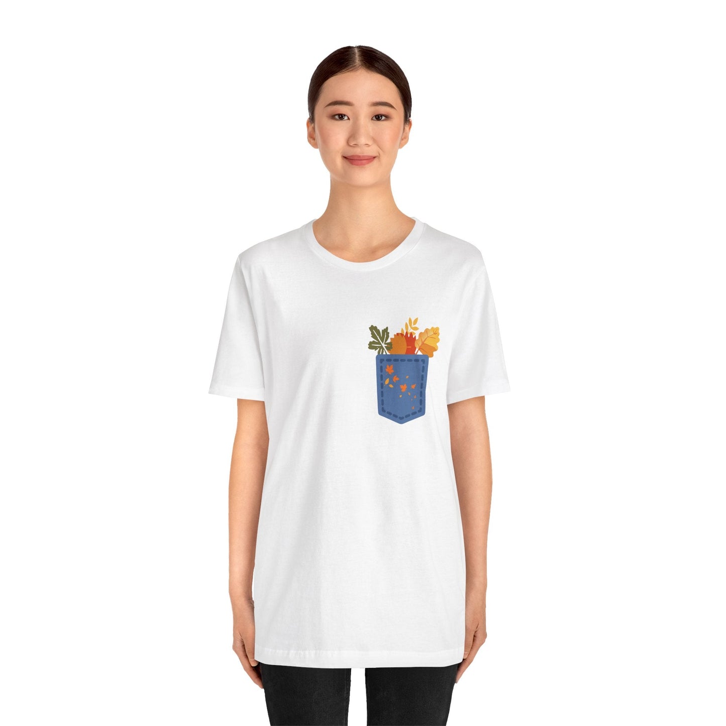 Pocket Boho Tee - Funny Botanic Autumn Design Printify