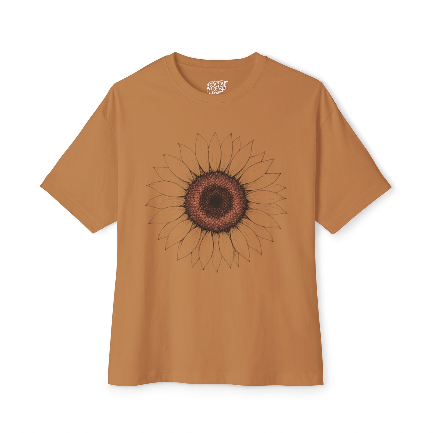 Sunflower Boho Oversized Tee - Funny Unisex T-Shirt Printify