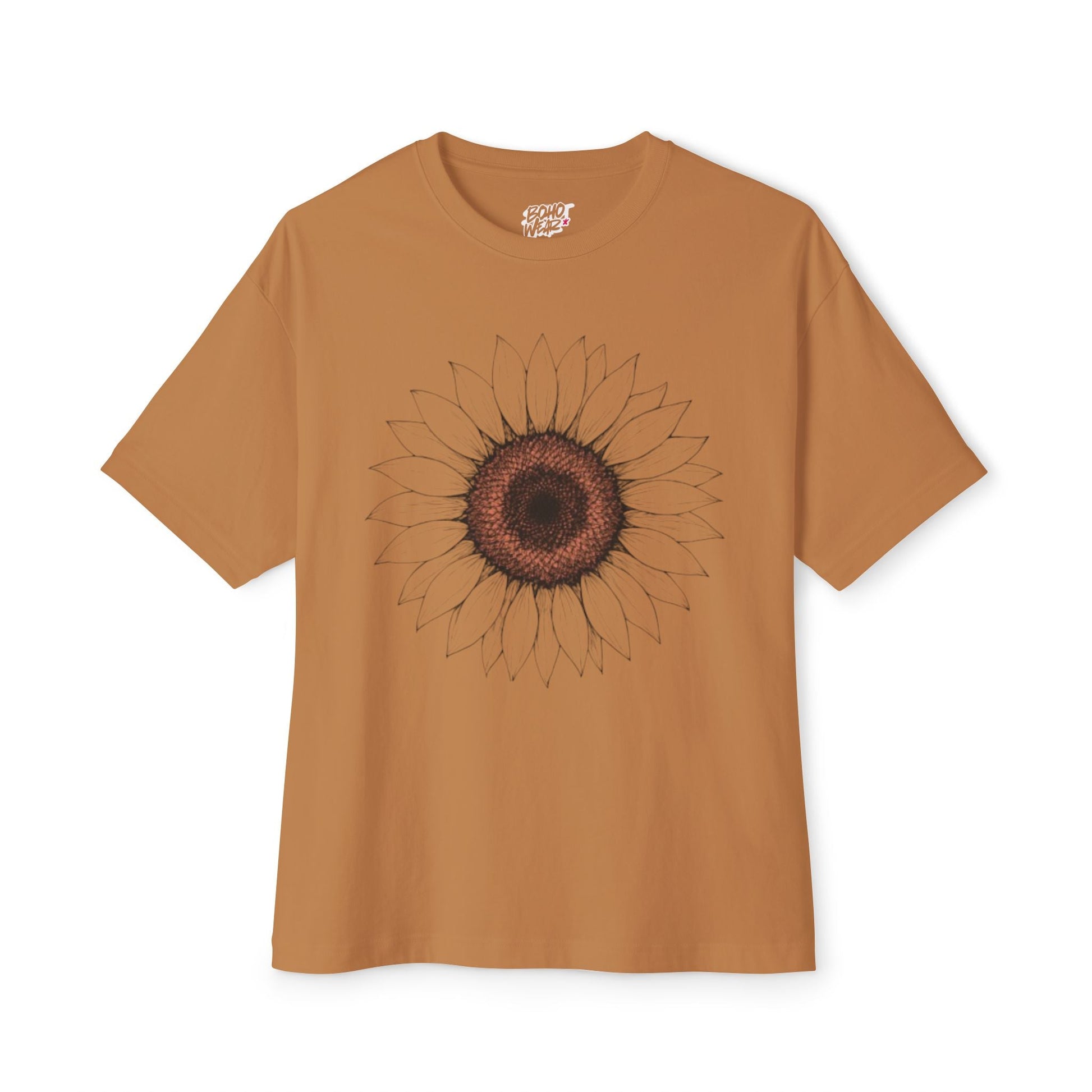 Sunflower Boho Oversized Tee - Funny Unisex T-Shirt Printify