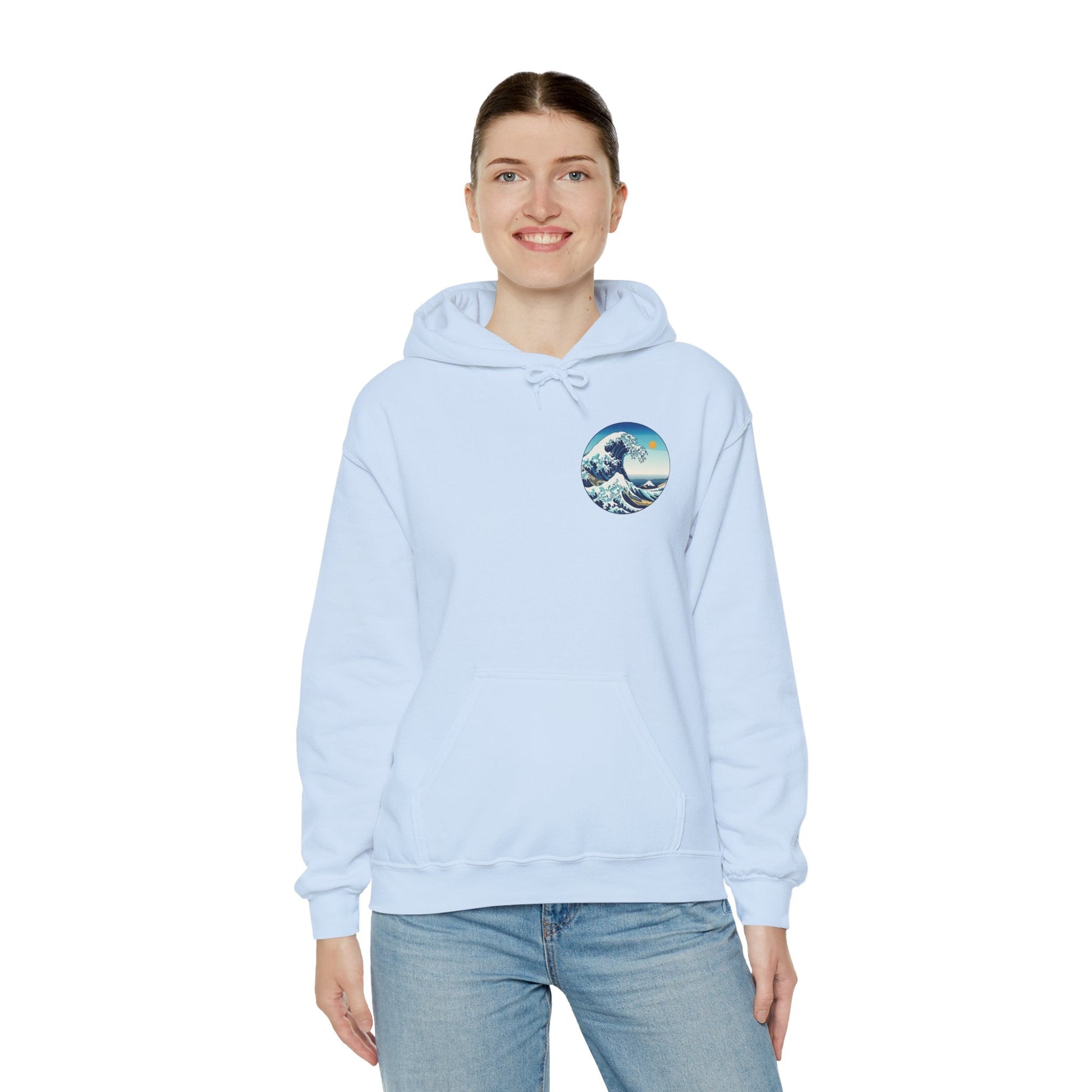 Ocean Wave Graphic Hoodie, Cozy Unisex Sweatshirt, Nature Lover Gift, Beach Vibes Apparel, Art-Inspired Clothing Boho Wear