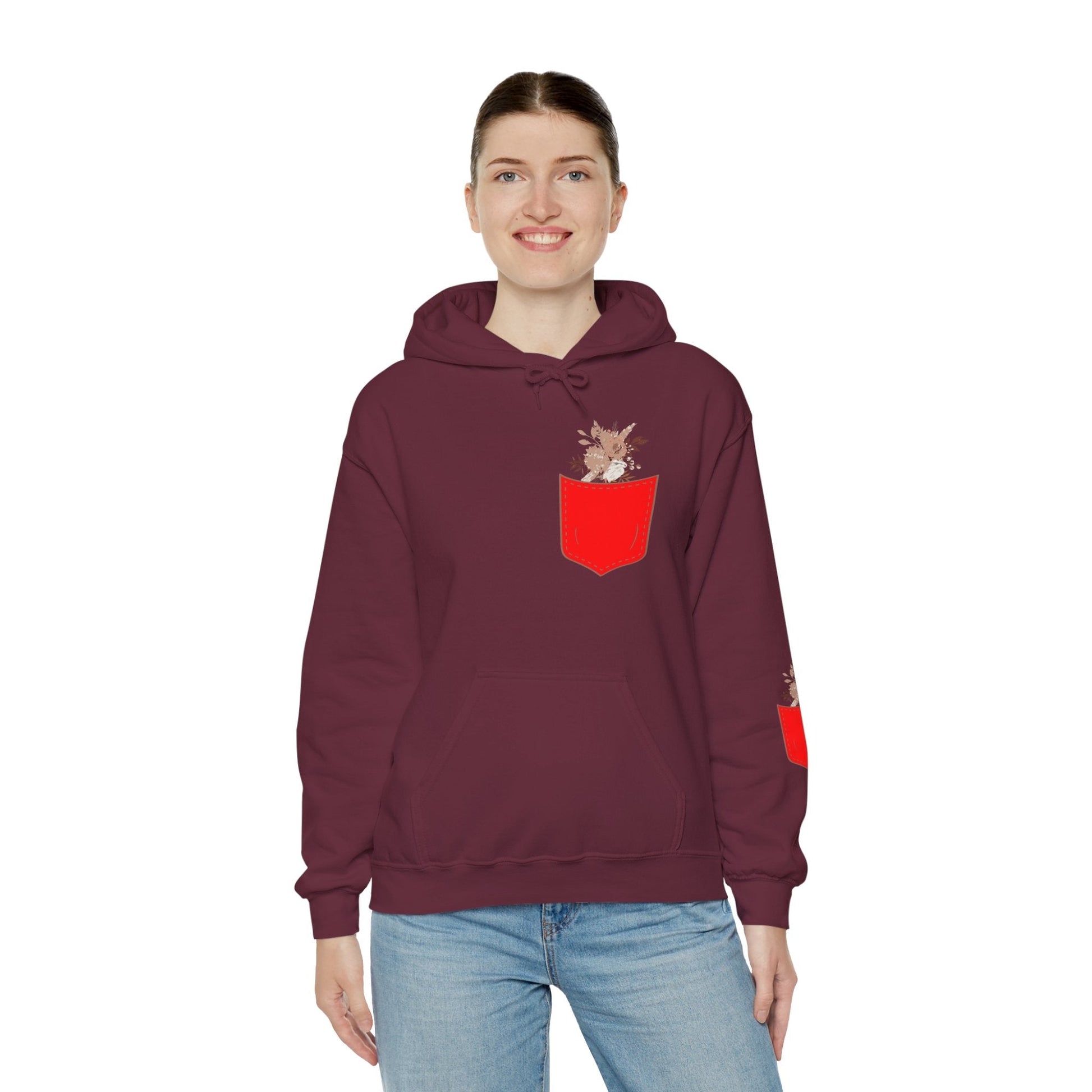 Funny Botanic Autumn Unisex Hoodie Sweatshirt with Pocket Flowers Printify
